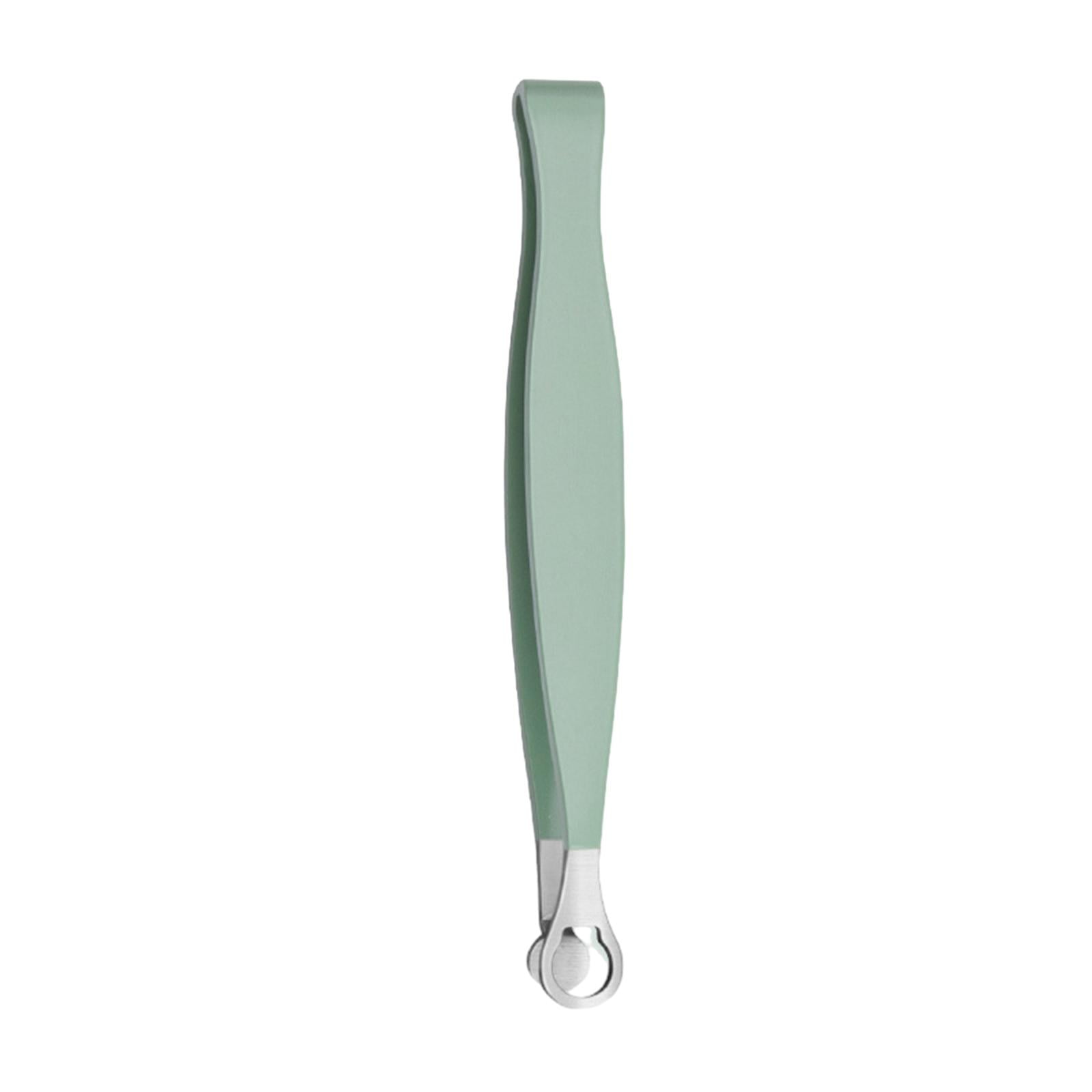 TOOYFUL 4xUniversal Nose Hair Trimming Tweezers Round Tipped Tweezers for Eyebrow Hair Green