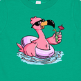 thumbnail image 4 of Inktastic Flamingo with Sunglasses Pool Float and Drink Boys or Girls Baby T-Shirt, 4 of 5