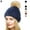 Dark Blue, variant on Womens & Child Winter Warm Knitted Hats Thick Slouchy Beanie Cap with Pompom for Ski Snowball Fighting (White, Adult)
