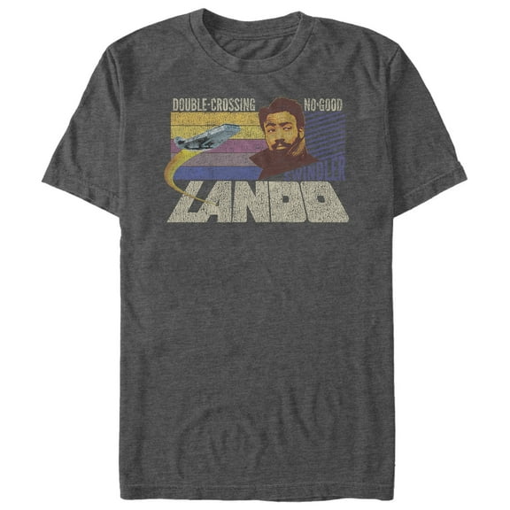 Men's Solo: A Star Wars Story Double-Crossing Lando Graphic Tee Charcoal Heather 3X Large
