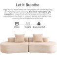 thumbnail image 6 of 110.24" Modern Curved Sectional Sofa Couch, Corduroy Cloud Couch with High-Density Foam, 4-Seat Boneless Sofa with Half Moon Design, Comfy Curved Couches for Living Room (Beige), 6 of 8