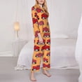 thumbnail image 4 of Kll Red Cars Print Women'S Long Sleeve Pajamas With Pants Sleepwear Loungewear 2 Set-Large, 4 of 9