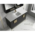 thumbnail image 3 of Alma Bulanka 48" Single Sink Vanity Plaid Grey Oak Finish , Golden Brass Hardware, 3 of 9