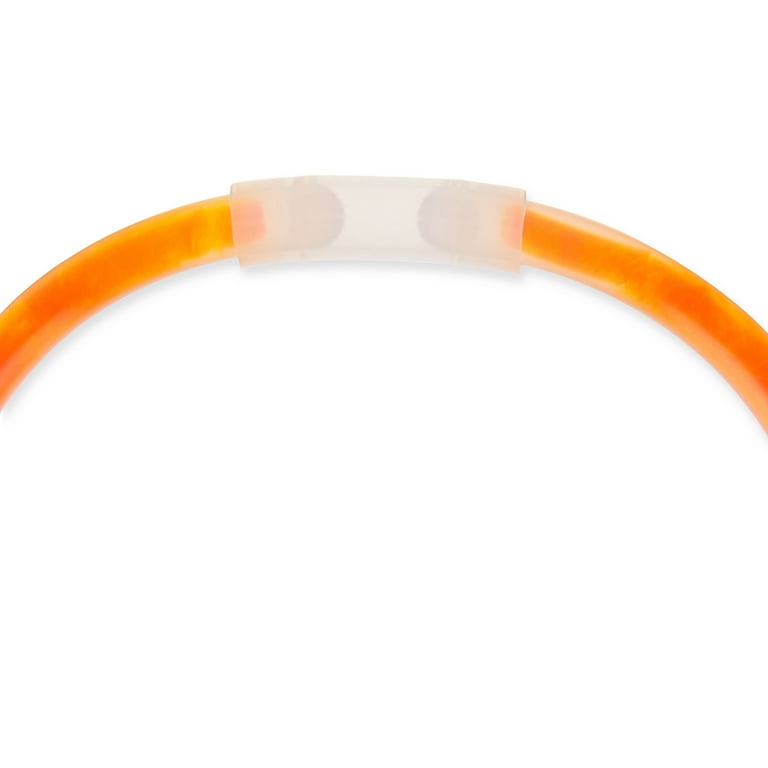 Vendor Labelling Halloween Party Toys and Accessories, Orange 8 inch Plastic Glow Bracelet, 8 Counts, Unisex, Size: 8inch Length