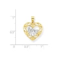 thumbnail image 2 of Quality Gold 10C960 10K Yellow with Rhodium Mom Heart Charm, 2 of 2