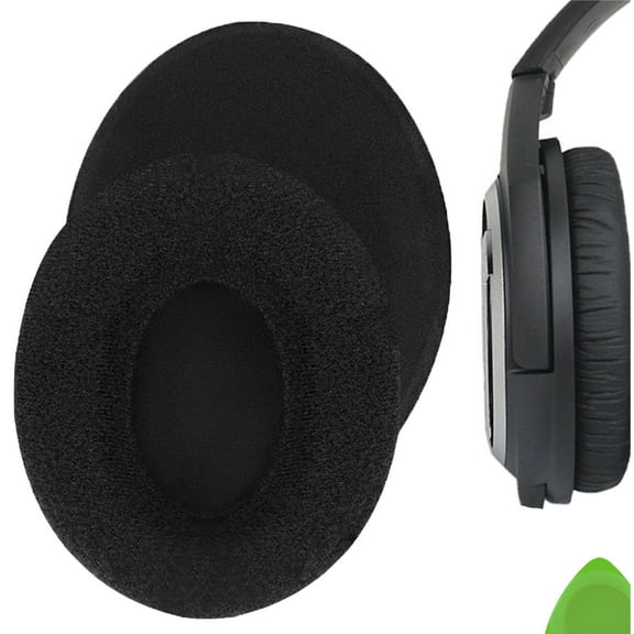 Geekria Comfort Velour Replacement Ear Pads for Sennheiser HD418, HD419, HD428, HD429, HD439, HD438, HD448, HD449 Headphones Ear Cushions, Repair Parts (Black)
