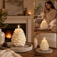 thumbnail image 6 of Cadancy Pine Cone Shape Scented Candles Soy Wax Aromatherapy Home Decor Tabletop Centerpiece Christmas Winter Holiday Decoration Indoor Fragrance Gift Set Party Seasonal Ornament, 6 of 7