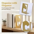 thumbnail image 2 of Unique Bargains 2Pcs Metal Laser Cut Tree Design Bookends Gold Tree 7.9*4.3*6.7inch, 2 of 5
