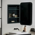 thumbnail image 4 of Soges Medicine Cabinet Bathroom Mirror Cabinet Iron Frame with 2 Adjustable Shelves, Recess or Surface Mounted Installation, 23.6" x 15.7", Black, 4 of 8