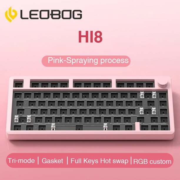 LEOBOG-teclado mecánico de aluminio Hi8/Hi8SE, Kit de barras, 75% inalámbrico personalizado, 3/5 pines, intercambio en caliente, junta retroiluminada RGB, teclado de juego