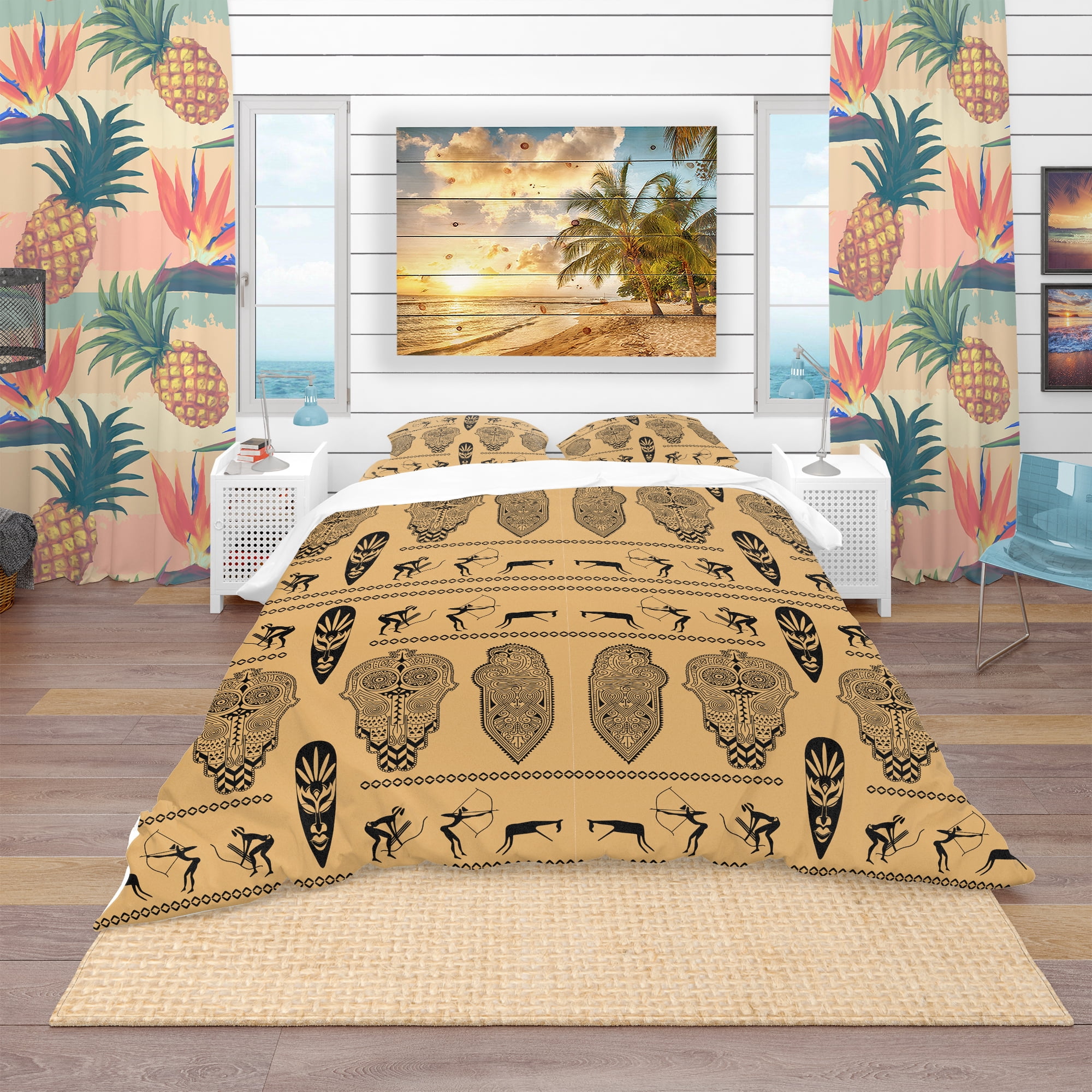 Designart 'African Decorative Pattern' Tropical Duvet Cover Set