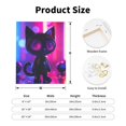 thumbnail image 2 of KLL Neon Toy Cat Reflections Print Canvas Wall Art, Canvas Painting Prints Canvas Art Wall Decor Home Decoration for Living Room Bedroom Office, 2 of 6
