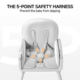 thumbnail image 6 of Babyomi 3-in-1 foldable Baby high chair, convertible highchairs for babies and toddlers with Adjustable Legs & Dishwasher Safe Tray, for6 months to 5 years old，Grey, 6 of 7