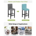thumbnail image 3 of Teal Striped Bar Stool Covers Set of 6, Simple Art Vertical Stripe Farmhouse Stretch Washable Bar Chair Covers with Backs, Removable Pub Counter Height Chair Cover for Kitchen Dining Room Cafe, 3 of 7