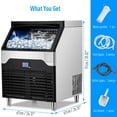 thumbnail image 6 of Commercial Ice Maker Machine, 260LBS/24H Stainless Steel Under Counter ice Machine with 145lbs Ice Storage Capacity, Large Ice Maker Self Cleaning Freestanding, 6 of 7