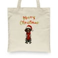 thumbnail image 2 of Merry Christmas German Shorthaired Pointer Enjoys Woofmas Winter Xmas Holiday Canvas Tote Bag GSP Lover Dog Gift Reusable Shopping Grocery Bag - 02022, 2 of 5