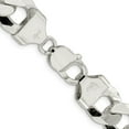 thumbnail image 2 of Auriga 925 Sterling Silver 14 mm Beveled Curb Chain Necklace for Men 22", 2 of 6