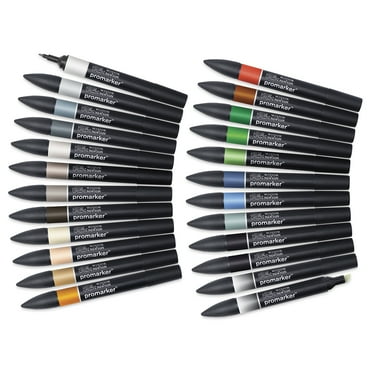 Winsor & Newton ProMarker Set, 12+1 Markers, Set #1 - Walmart.com