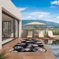 thumbnail image 2 of Country Flowers Outdoor Rug 4x6 Ft, Non Slip Washable Area Rug, Botanical Purple Blue Floral Black Patio Rugs Carpet Runner, Large Floor Mat for Indoor/Outdoor Deck Porch Camping, 2 of 8