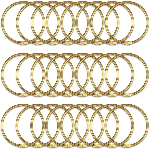 24 Packs Gold Shower Curtain Rods Hooks Round Metal Shower Curtain Ring