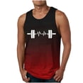 thumbnail image 2 of Agkizg Men's Workout Tank Top Print Stretch Fabric Crew Neck Sleeveless Fitting Gym Shirt, 2 of 4