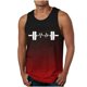 thumbnail image 1 of Camiseta sin mangas de cuello redondo para hombre, estampada, informal, deportiva, elástica, de moda, de poliéster., 1 of 4