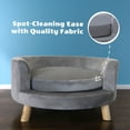 thumbnail image 6 of Critter Sitters 28 in. Elegant Gray Faux-Velvet Circular Pet Bed, 6 of 11