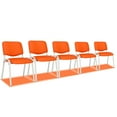 thumbnail image 5 of Zimtown Office Chairs 5 PCS, Stacking PU Padded Conference Chairs Upholstered Chair, Desk Chair Seating Set of 5, Orange, 5 of 8