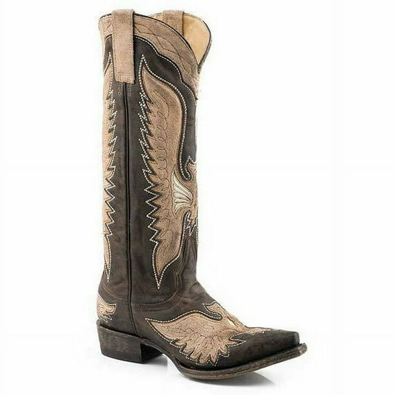 Women's Stetson Lottie Leather Boots Handcrafted Brown