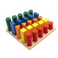thumbnail image 5 of Bloques geométricos de madera de colores azules, juguete educativo para niños, 5 of 5