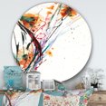 thumbnail image 3 of Designart 'Abstract Handpainted Orange Flowers ' Farmhouse Metal Circle Wall Art, 3 of 3