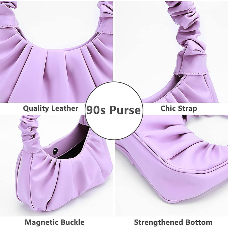 Y2K Purse Bags Chic Pouch Bag Vegan Leather Vintage Hobo Handbag Mini  Shoulder Bag Underarm Bag Purse for Women