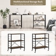 thumbnail image 6 of Costway Kitchen 4 Universal Wheels 3-Tier 30.00 x 14.00 x 34.00 Inches, Black + Rustic Brown, 6 of 9