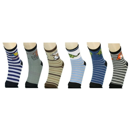 

3 Pack Crew Sock Dinosaur Sock (Size: XL Age: 6 8)