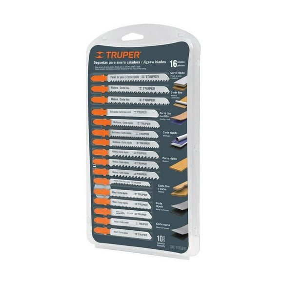 Juego de Seguetas Caladoras Truper 16 Piezas de Acero