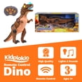thumbnail image 4 of Kidplokio RC Remote Control Brown T Rex Dinosaur Toys with LED Lights and Sounds, Ages 3+, 4 of 10