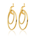 thumbnail image 5 of 14K Solid Yellow Gold Double Oval Earring Jackets for Studs, 5 of 10