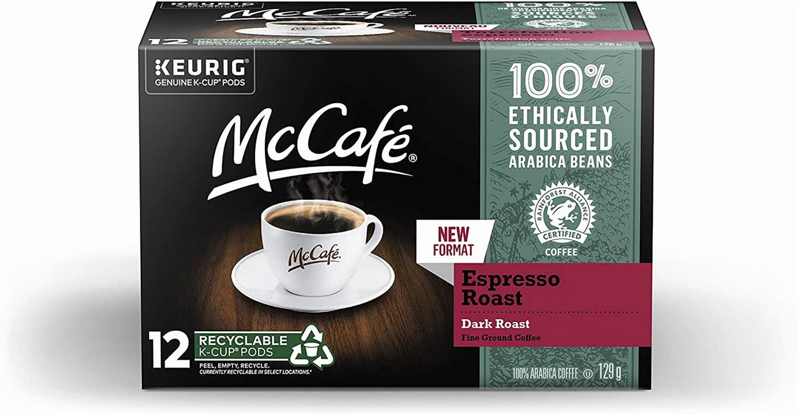 McCafe Espresso Roast Coffee, Recyclable K-Cup Pods, 12 Count