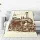 thumbnail image 1 of Fotbe Train Manta de Franela Acolchonada con Estampado, Súper Suave y Esponjosa, Extra Grande para Sofá, Cama, Uso Todo el Año-60"x50", 1 of 7