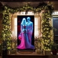 thumbnail image 3 of Clearance! Halloween Door Cover Decoration Durable Polyester Fabric Ghost Door Cover Hanging for Indoor/Outdoor Party, Classroom, Home Decor (Style H), 3 of 9