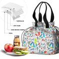 thumbnail image 4 of Colorful Sports Items Pattern Drawstring Lunch Bag Women - Drawstring Lunch Bag Insulated for Work Office - Stain-Resistant Large Lunchbags for Women with Multi-Pockets, 4 of 6