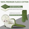 thumbnail image 2 of KLEX 15" Silicone Oven Mitts and Cotton Potholders 4pcs Set, 932°F Heat Resistance, Green, 2 of 7