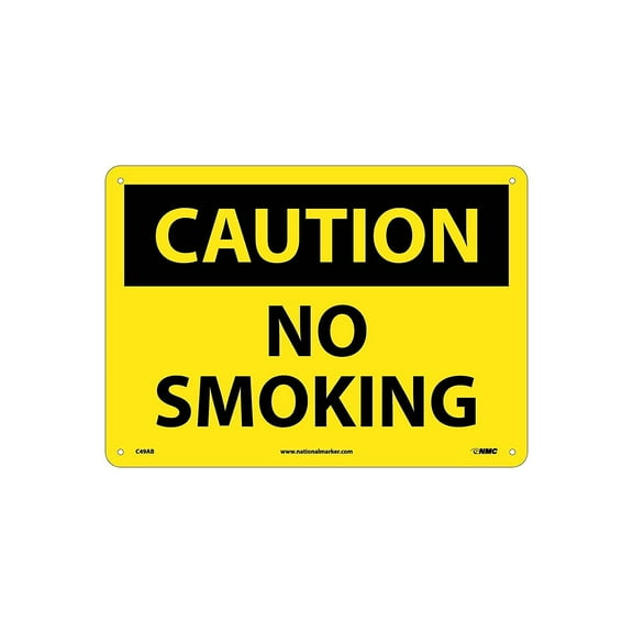 National Marker No Smoking 10X14 .040 Aluminum Caution Sign C49AB