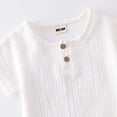 thumbnail image 5 of UngA Toddler Baby Boy 2 Piece Spring Outfit Cotton Linen Casual Henley T-Shirt Pants Set Kids Summer Short Sleeve Tops Plain Clothes (Dark Gray,6-12 Months), 5 of 5
