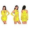 thumbnail image 1 of 2023 lencería sexy europea y americana estilo caliente bolso de mariposa vestido de cadera traje de manga media falda corta amarillo fluorescente talla única LingWen 1327537340096, 1 of 1