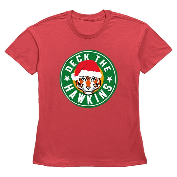 Womens Stranger Things Deck the Hawkins T Shirt