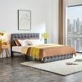 thumbnail image 3 of Bianlte Queen Size Bed Frame,Modern Upholstered Platform Bed with Adjustable Headboard,Heavy Duty Button Tech cloth Bed Frame with Wood Slat Support,Easy Assembly,No Box Spring Needed,Grey, 3 of 7
