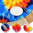 thumbnail image 4 of Colorful Tie Dye Spiral Pattern Round Fitted Tablecloth with Elastic Edge,Dining Table Cover Waterproof,Outdoor Round Tablecloth for Camping,Dining,Indoor and Outdoor, 4 of 7