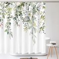 thumbnail image 2 of Goodwill Eucalyptus Shower Curtain Sets, Watercolor Leaves on The Top Plant with Floral Bathroom Decoration 72x78 Inch with Hooks, 2 of 7
