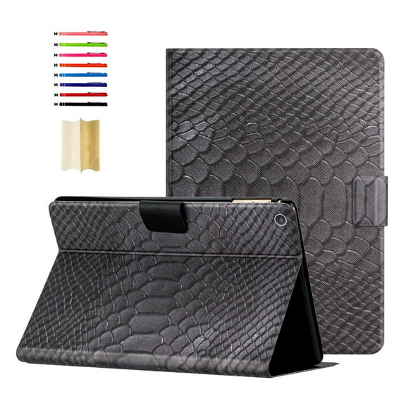 for Amazon Fire HD 8 (8th/7th/6th Generation, 2018/2017/2016 Release) Case - Soft PU Leather Folio Flip Cover Multiple Viewing Angles Stand Card Slots Auto Sleep/Wake Case Cover, Black